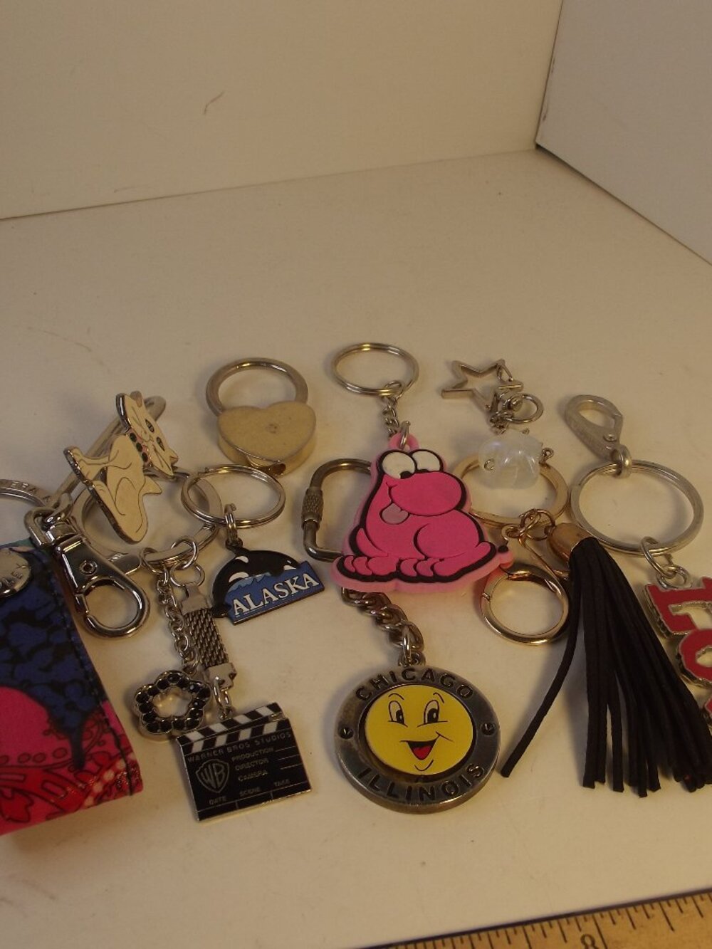 Lot of 10 Keychains / Purse Charms - Vera Bradley, Nerds, Chicago, Warner Bros